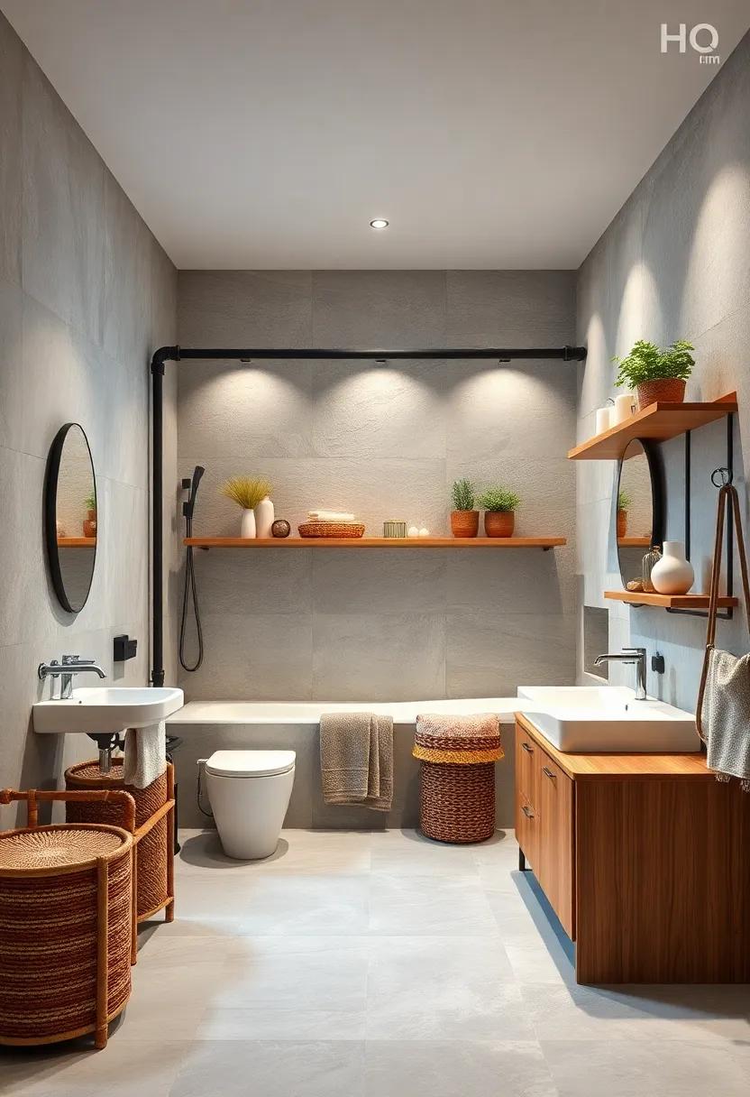 Luxurious textures: see ⁢how ⁢integrating materials like wood‍ and metal ‍with pipe shelving can‍ create⁣ a rich, layered bathroom ambiance
