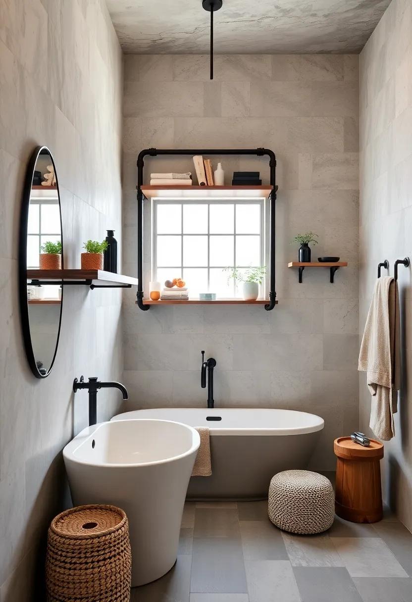 The⁣ power of symmetry: find inspiration ‍in bathrooms where ‌balanced ‌pipe⁢ shelving arrangements bring a ⁤sense of ‌order and‌ calm