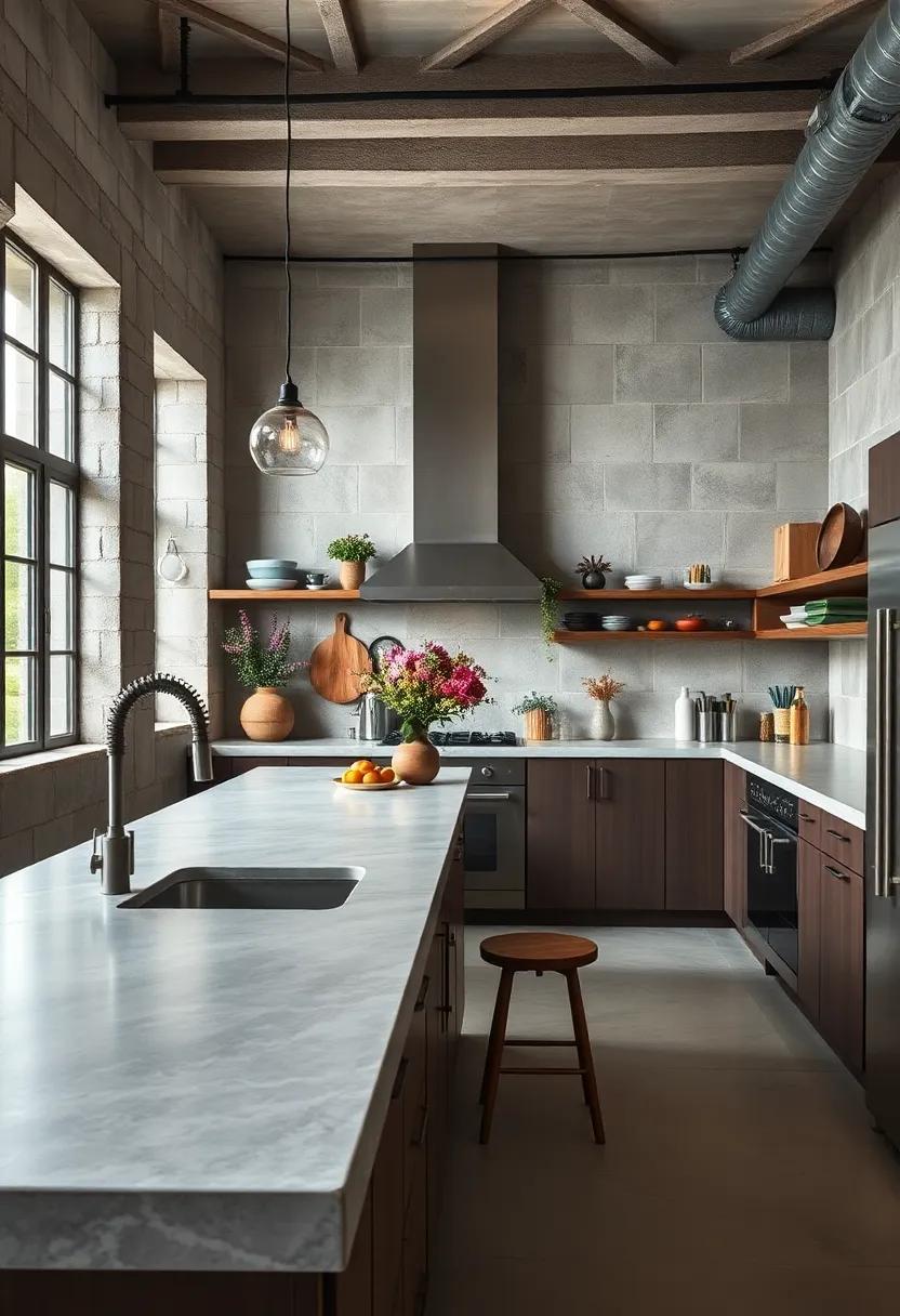 Concrete ⁤Countertops: Utilize durable concrete ‍countertops that not only withstand the test of time but ⁤also add​ an edgy and modern aesthetic