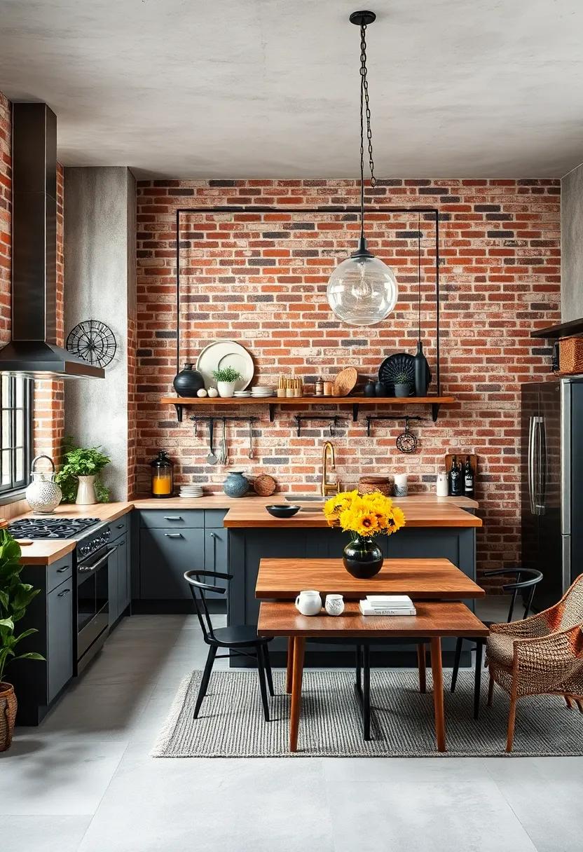 Exposed Brick Walls: Embrace the⁣ raw beauty of your space by leaving ⁣brick walls bare,‍ creating⁢ a bold backdrop⁣ that screams‌ industrial charm
