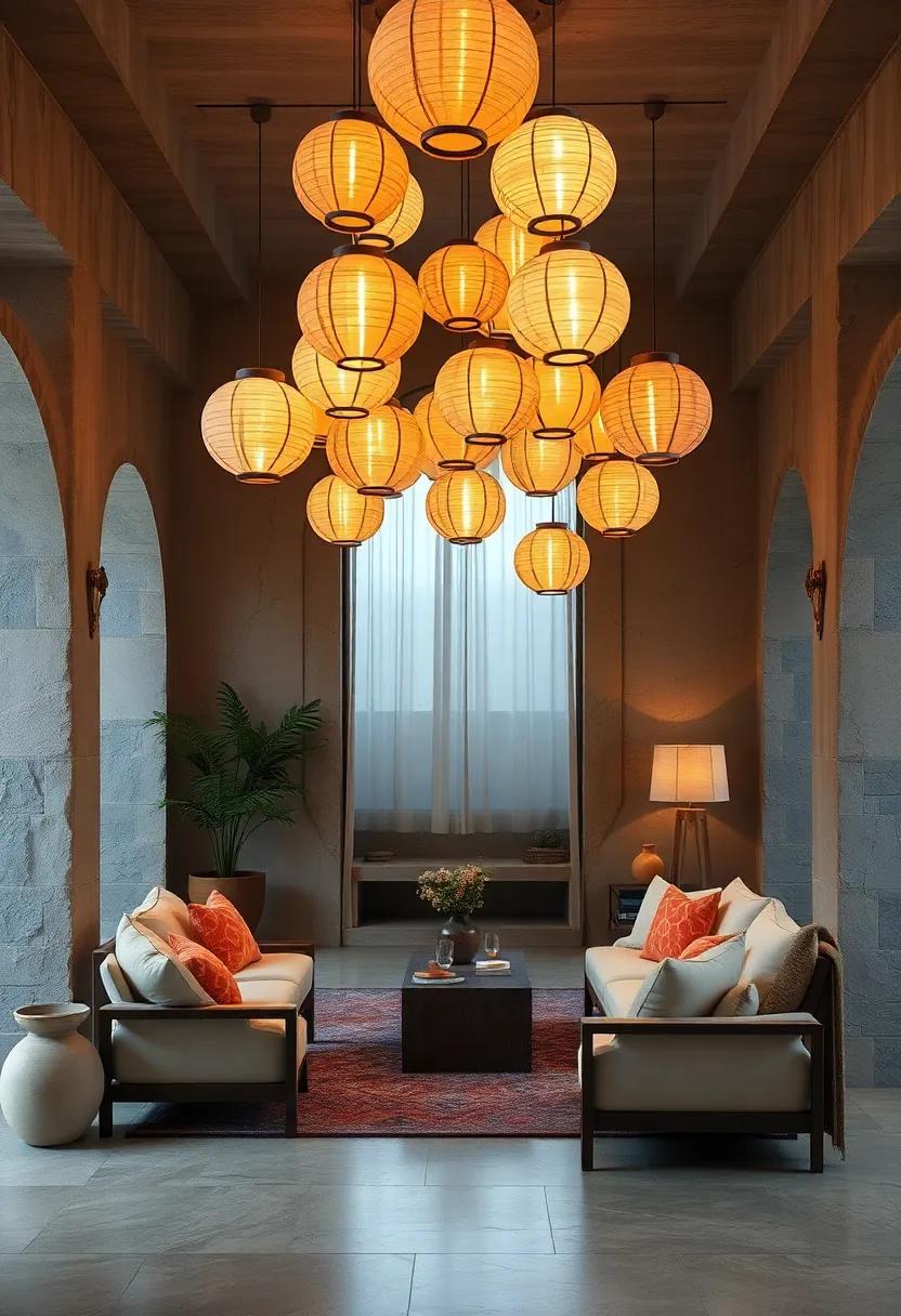 Ceiling Canopy: Use multiple paper lanterns to ⁣create ⁤a​ canopy-like ⁣effect above a ⁤seating ⁢area, ⁢transforming it into a cozy retreat