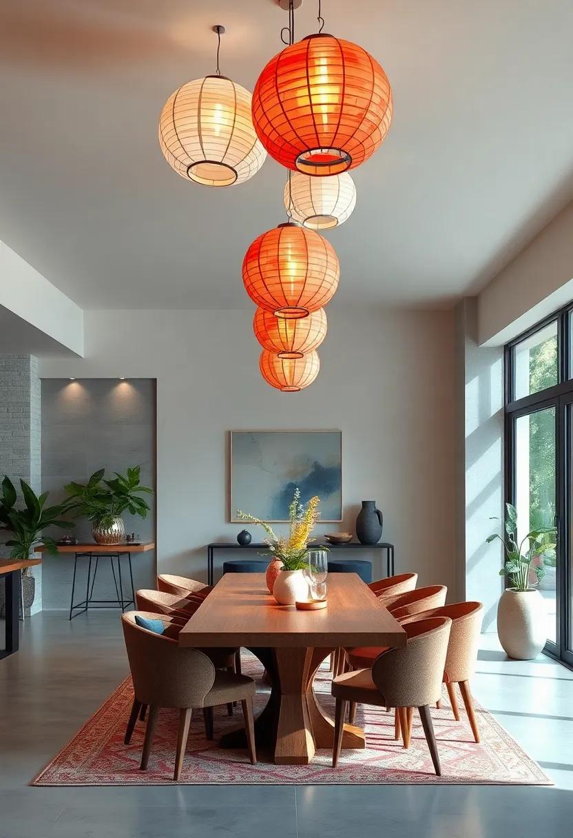 Family ⁤Gathering Hub: Hang a⁣ series of paper lanterns above a large dining table, setting⁤ the tone for a warm, inviting ​family gathering space