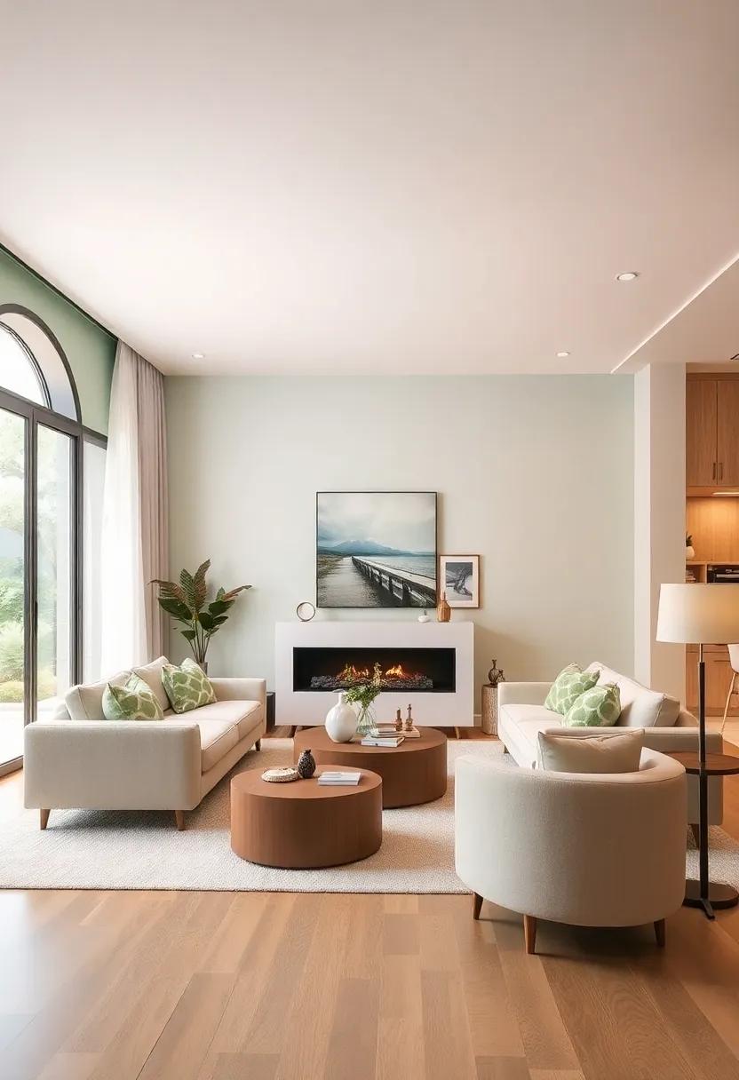 Seafoam Green and Off-White: A refreshing blend ⁣that brings the essence⁤ of⁤ nature ‍indoors, fostering a connection to the outdoors in your living⁤ room