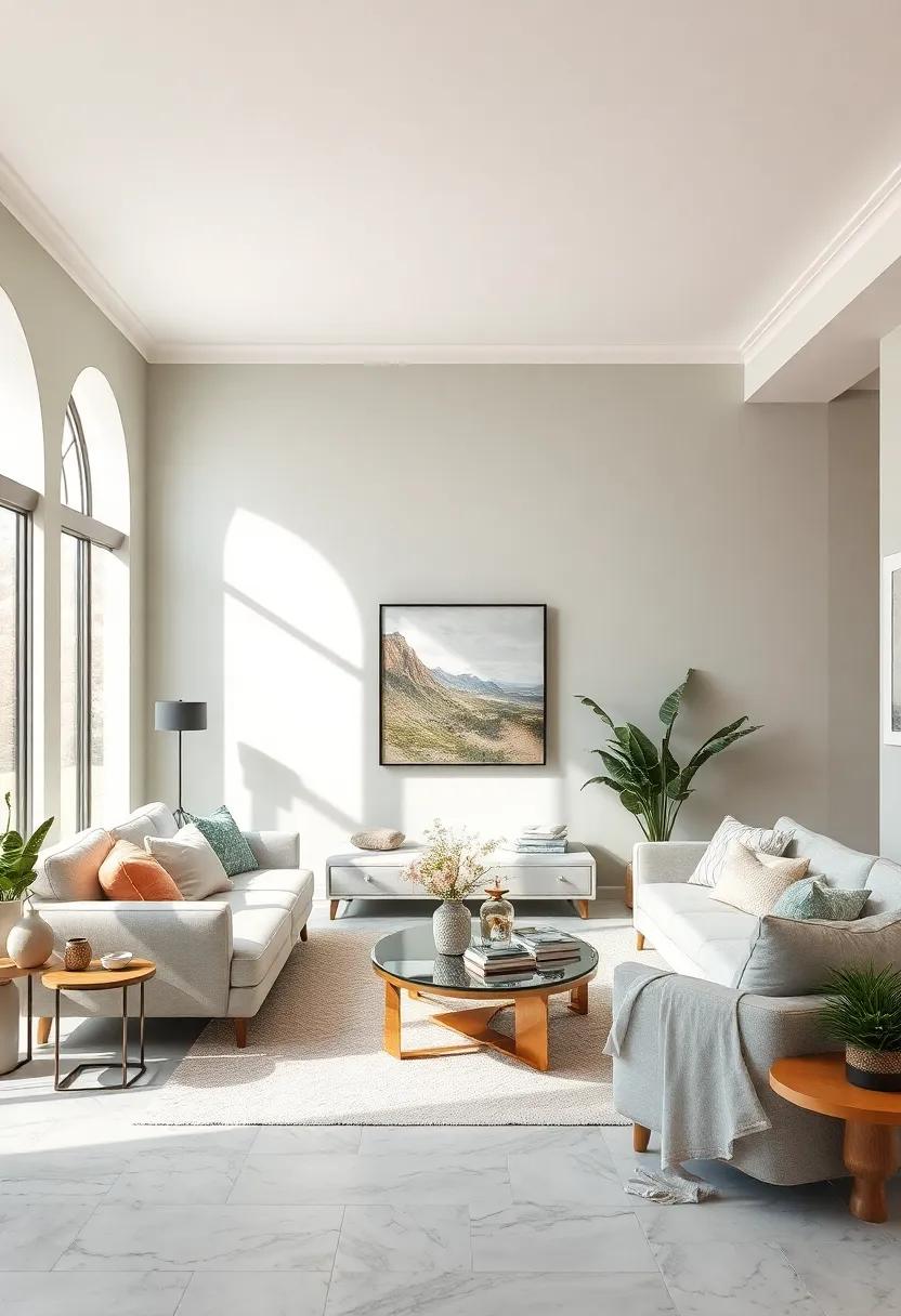 Light Sage‌ and⁣ Creamy White: Embrace the earthy vibe of sage with a ⁢touch of cream, creating a grounding and⁢ serene living room environment