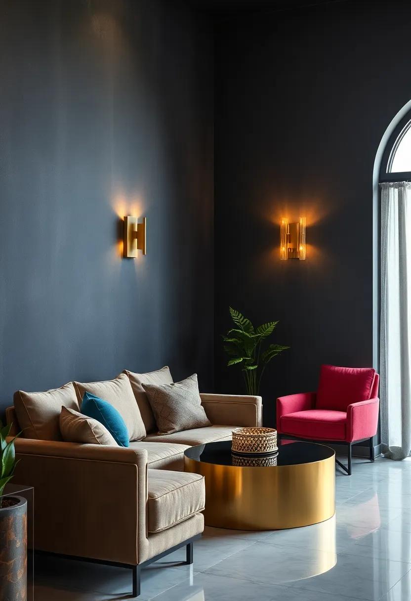 Integrate metallic wall sconces​ that provide soft lighting and illuminate the richness of dark ⁢walls effectively