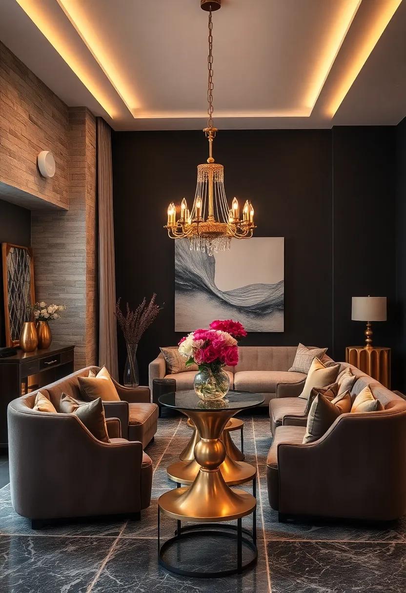 Incorporate ‍ornate metallic side tables beside a luxurious dark bed to enhance the elegance of your bedroom