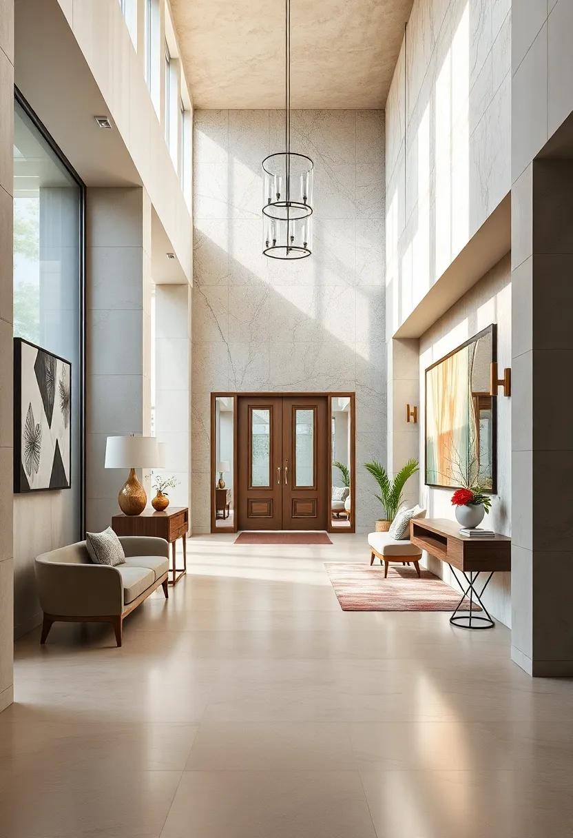 Artistic Wall Murals: Transform a plain wall with a stunning mural or wallpaper that reflects your personality and serves as an elegant backdrop for your entryway