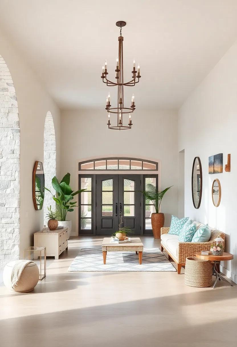 Coastal Vibes: Create a breezy, beachy feel with light colors, natural materials, and nautical decor that make for an inviting entryway