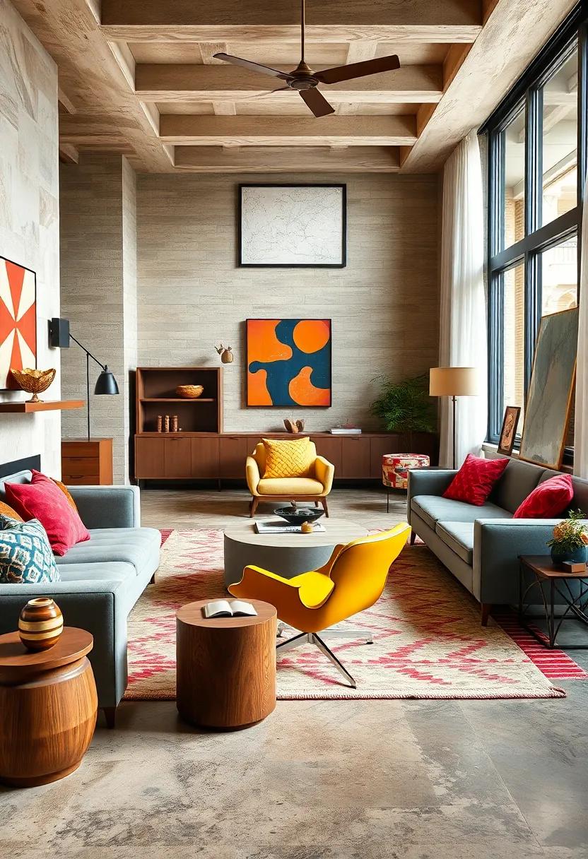 Marvel at how an Eames chair ⁤serves as a striking focal ⁤point⁢ in a sophisticated living room featuring a chic fireplace‌ and⁢ modern art pieces, enhancing the overall aesthetic