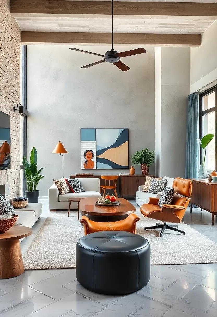 Experience ‌a contemporary twist on‍ mid-century design as⁢ a playful mix ​of patterns ‍and textures‌ embraces‍ an ​eames chair, harmonizing old and new in striking harmony