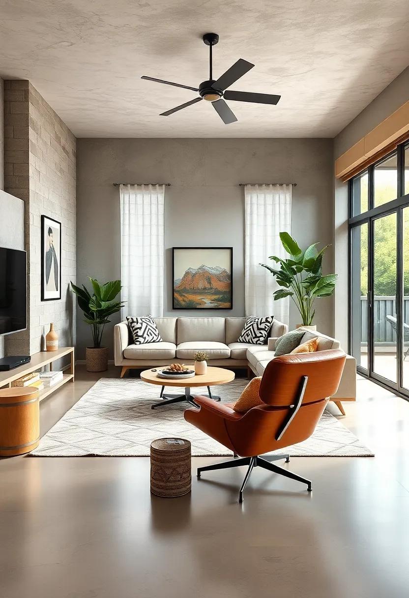 Marvel at the seamless blend⁤ of⁤ vintage charm and modern sensibility in‍ a living area adorned with an Eames chair, capturing the ⁢timeless‌ appeal⁢ of ‍mid-century aesthetics