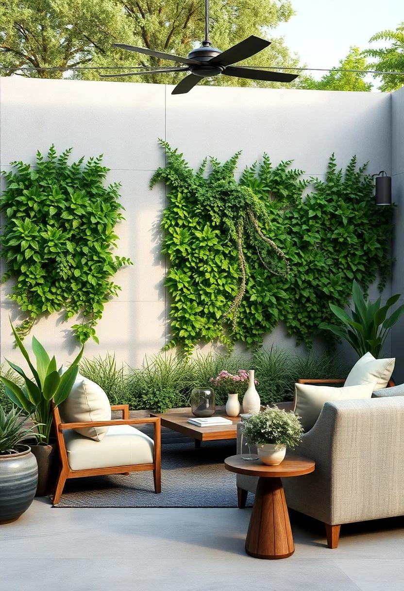 Minimalist Green wall: Design a vertical green wall‌ that serves as a⁢ natural fence‍ while providing lush greenery and habitat ⁤for wildlife