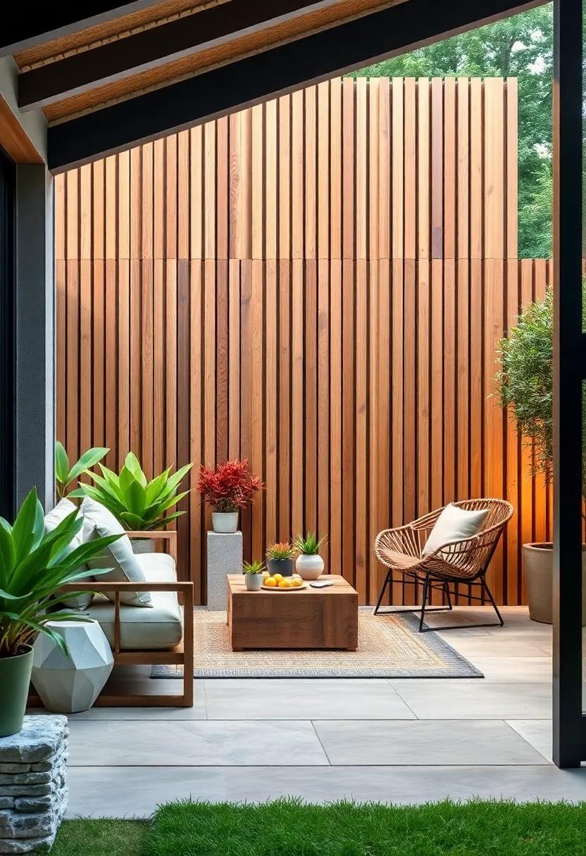 Modern Vertical Slats: Opt for sleek vertical wooden slats painted ​in a monochromatic ⁤shade to enhance your garden's contemporary aesthetic