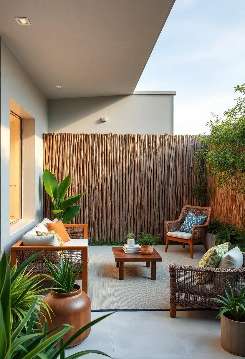 Natural Brushwood Fence: Opt for an organic brushwood look,offering a tactile experience that invites nature⁣ into your space