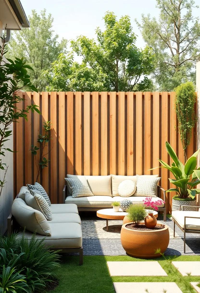 Rustic Wooden Palisade: Embrace nature with a simple, unrefined wooden fence that blends seamlessly into your garden's‍ greenery