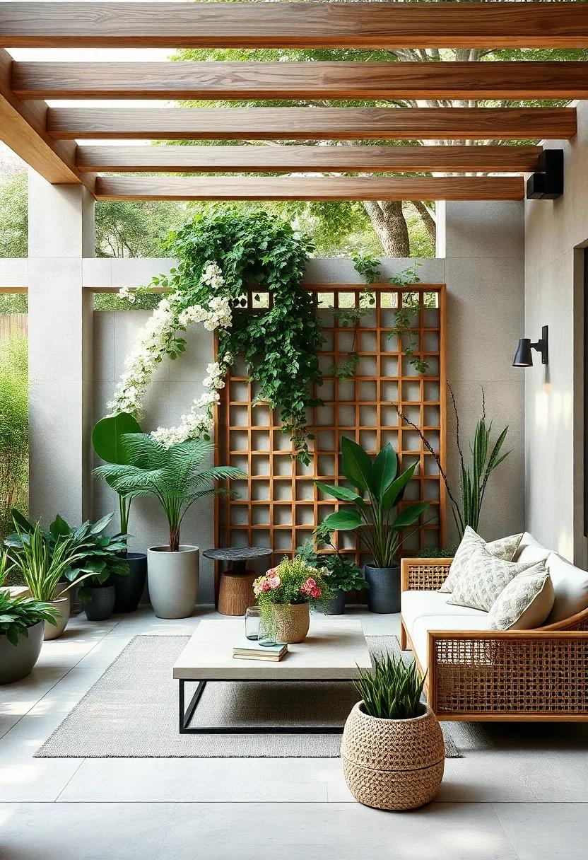 stylish Trellis Panels: Use open trellises to create divisions ‌while showcasing climbing plants and flowers, adding beauty and definition