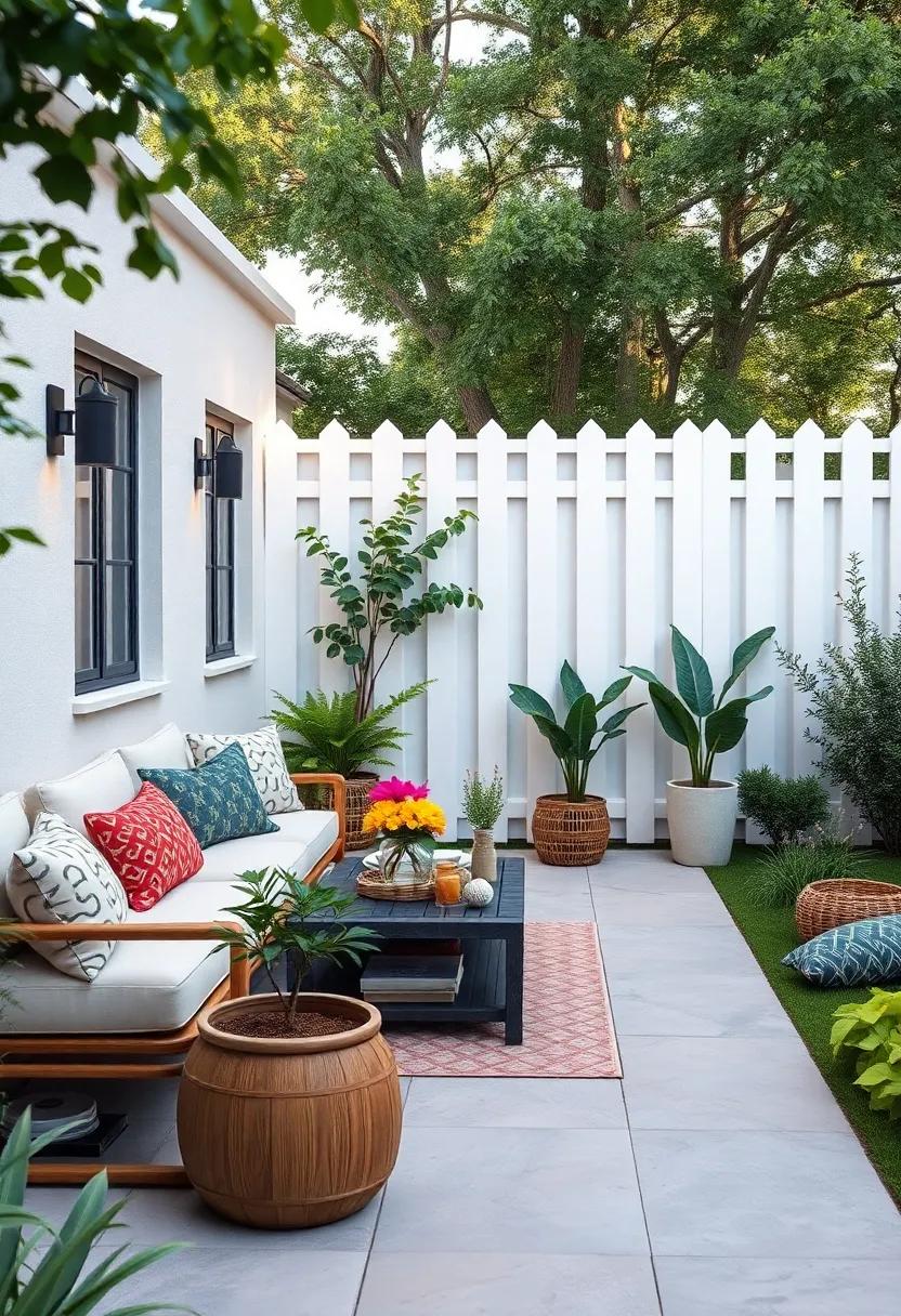 White Picket Fence:‌ Capture timeless elegance with a classic white picket ⁣fence that adds a quintessential charm ‌to your minimalist ‍garden