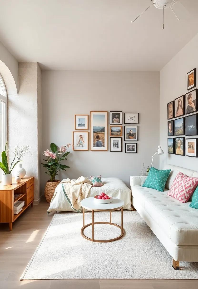 Gallery Walls: Curating Memories with Photos⁢ and Art in Mint and Rose