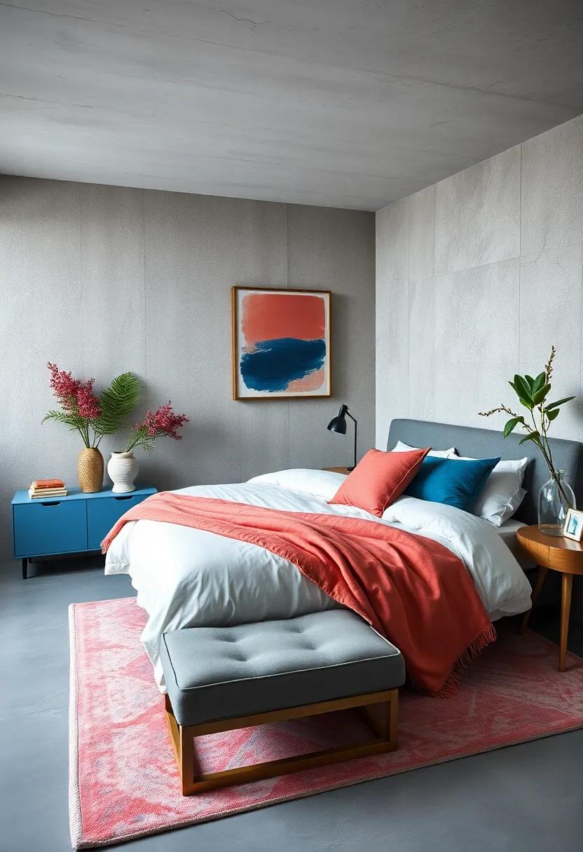 Coral and Slate blue: A vibrant yet calming mix where the warm ⁤coral brings life while the slate​ blue gently grounds the space