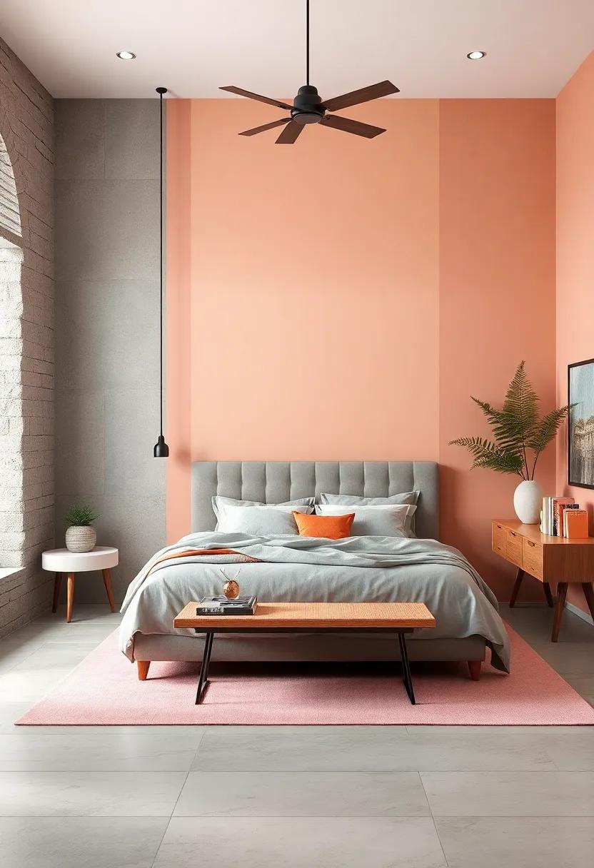 Light Peach and Cool Gray: A trendy mix that feels both modern and elegant,infusing warmth and calm into your personal sanctuary