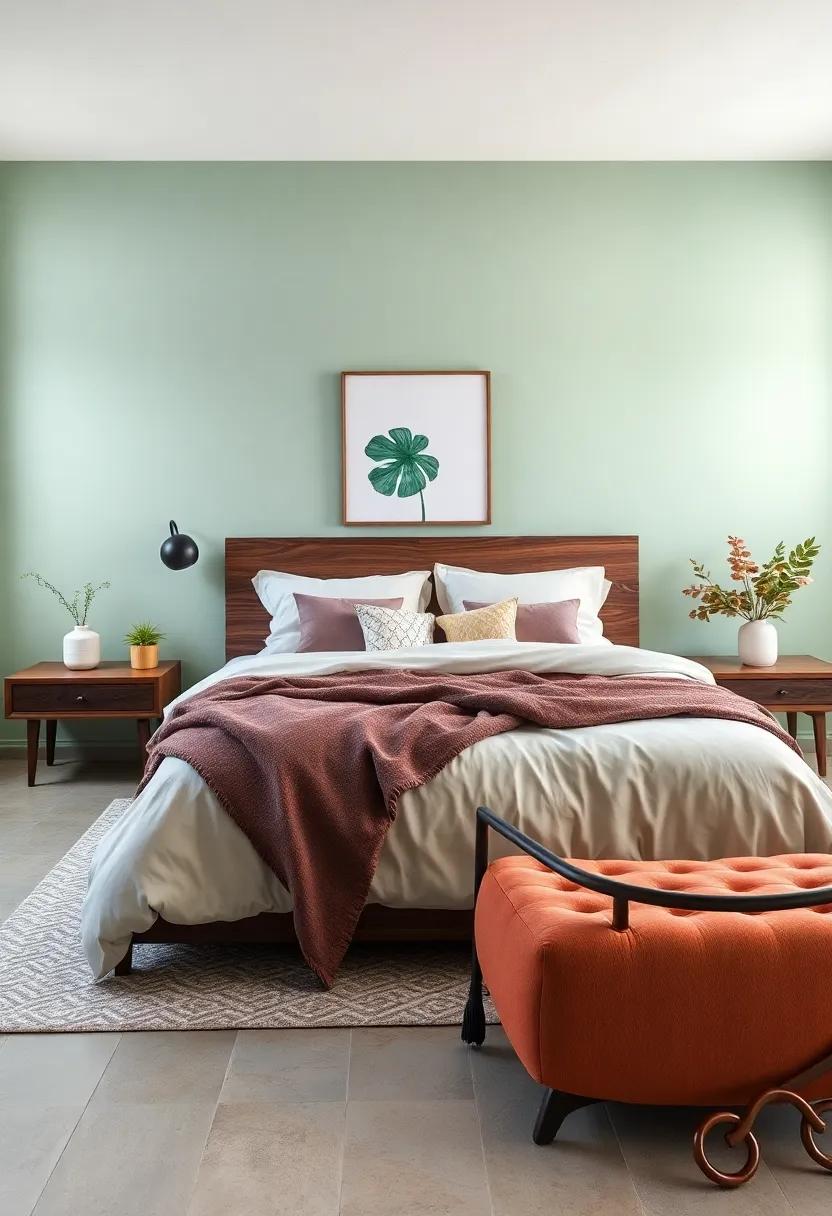 Pale Mint and Dark Walnut:⁤ Soft mint⁤ adds a touch of whimsy that contrasts beautifully with ⁢the richness of dark walnut, creating visual interest