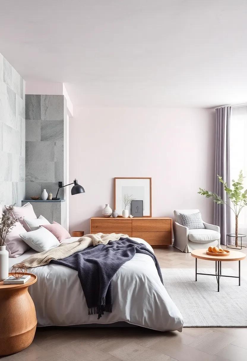 Soft ⁤Lilac and Light gray: A delicate balance between ⁤color and neutrality, creating a ​romantic and serene ambience in ​your retreat