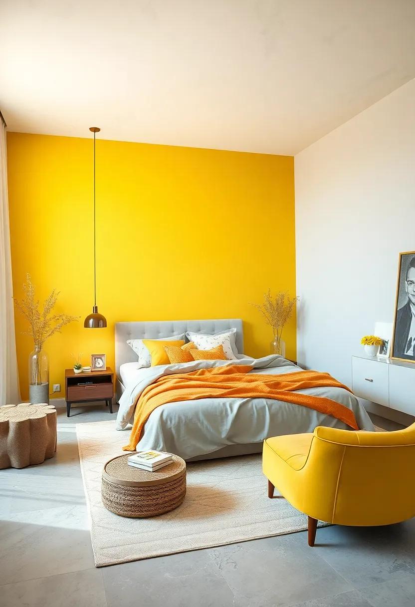 Sunny Yellow and Light Gray: This combination brings a cheerful brightness, making the space feel warm and welcoming even on the ⁤cloudiest days