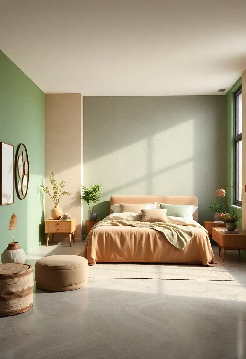 warm Green and Soft Tan: A nurturing palette that speaks to the natural world, inviting the ⁤outdoors inside for a grounding effect