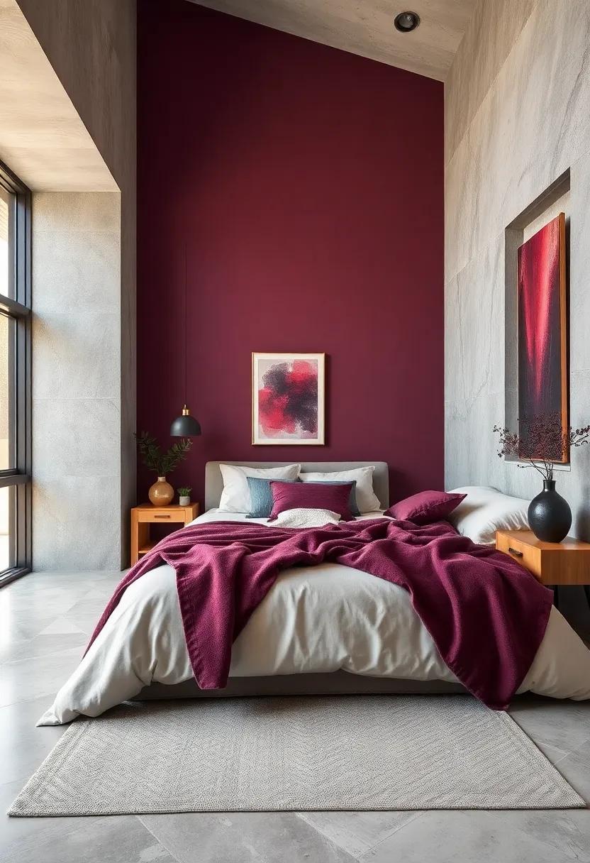 Warm gray and Rich Plum: A sophisticated and moody combination that ⁣offers depth, perfect for a cozy and ‍inviting ‌atmosphere