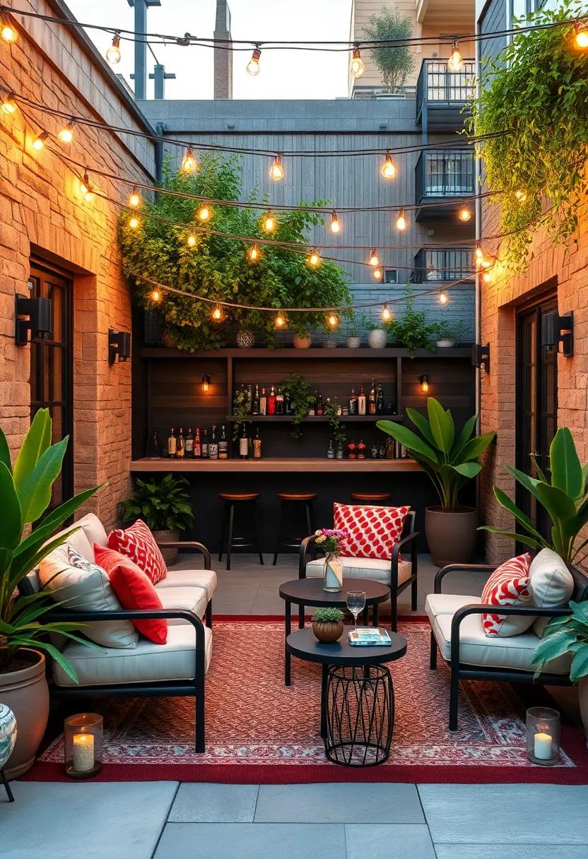 The Cozy Nook: A quaint patio boasting privacy and ‍charm, ⁣adorned with‍ warm string lights to create an⁤ inviting atmosphere ⁤for intimate ‌conversations and laughter