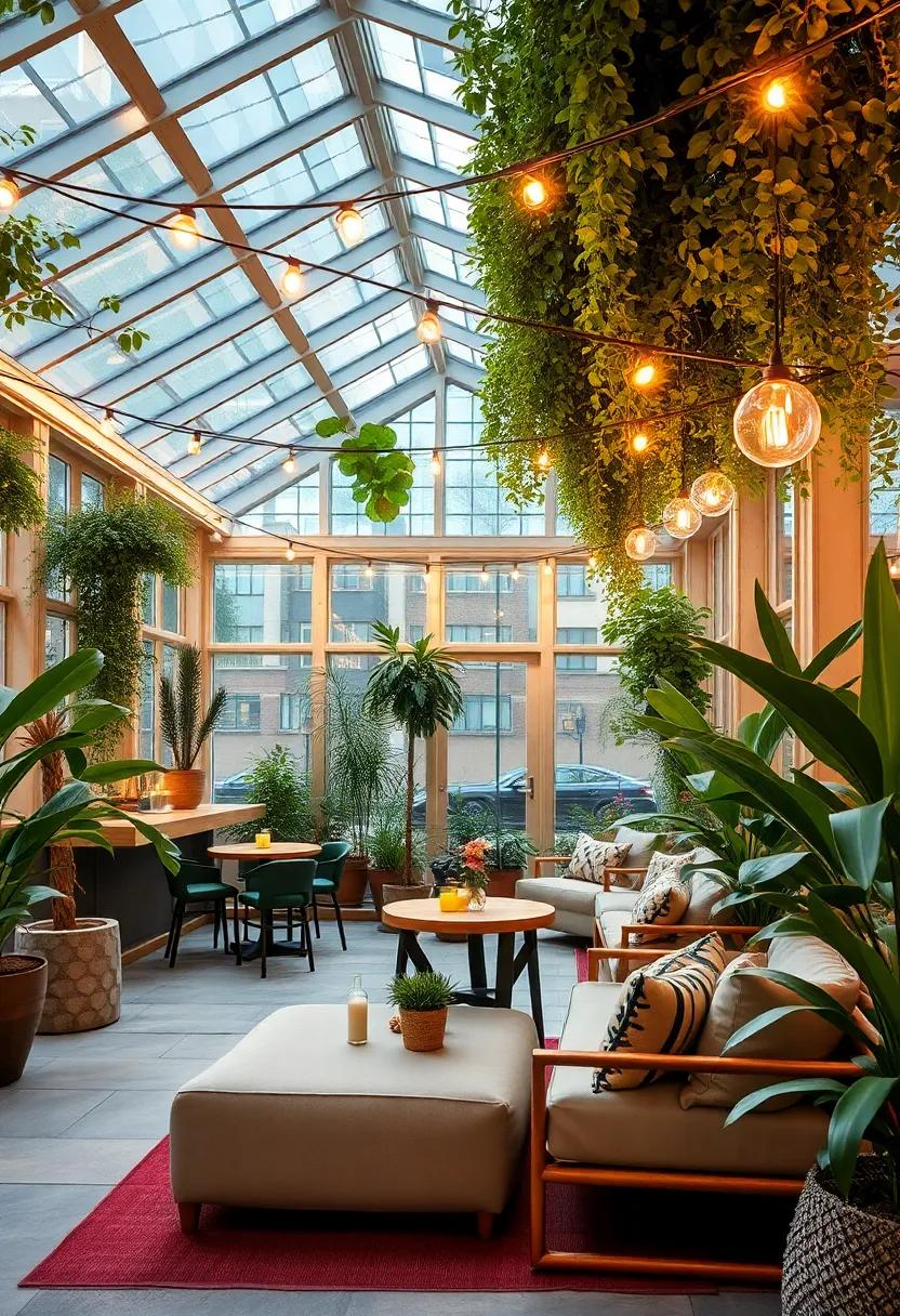 The Greenhouse Bar: ⁣Encased in glass and greenery, this enchanting bar uses​ string​ lights and warm color palettes to create a serene oasis‌ in⁤ the midst of the bustling city