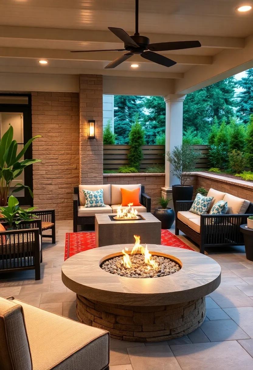 Fire Pit Table with Cooler storage: Gather around this innovative fire pit table, adorned with an ice cooler to keep drinks chilled while you roast marshmallows