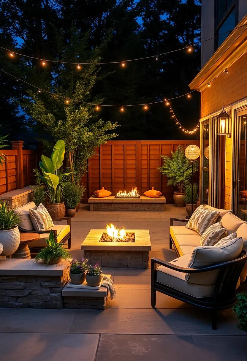 Planter torches: Incorporate torches into your plant beds by using blow-torch ​style ⁣holders ​to add both light ‍and⁢ a natural element to‍ your patio