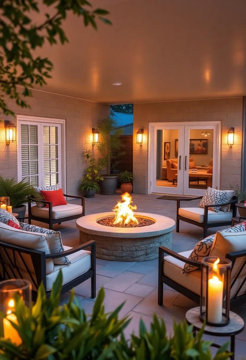 Reflective Surroundings:⁣ Use mirrored or metallic⁤ elements⁢ around your ⁤fire⁤ pit to amplify light and create stunning reflections that add depth⁢ to your outdoor space