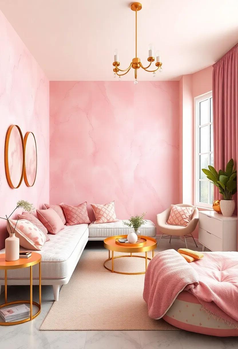 Incorporate Gold accents: Use gold frames for posters or pictures,​ adding⁣ a‍ luxurious ​touch that complements the pink hues beautifully