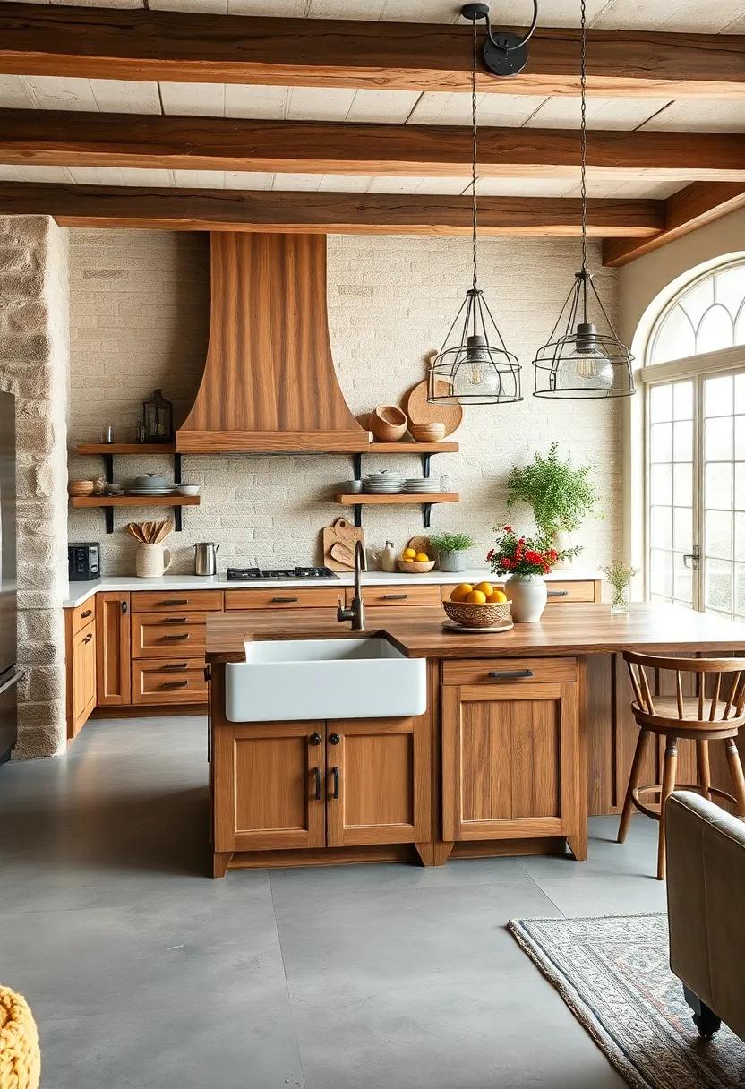 Farmhouse Chic: A large,farmhouse-style kitchen island with a deep,apron-front sink and generous storage beneath invites both cooking and gathering