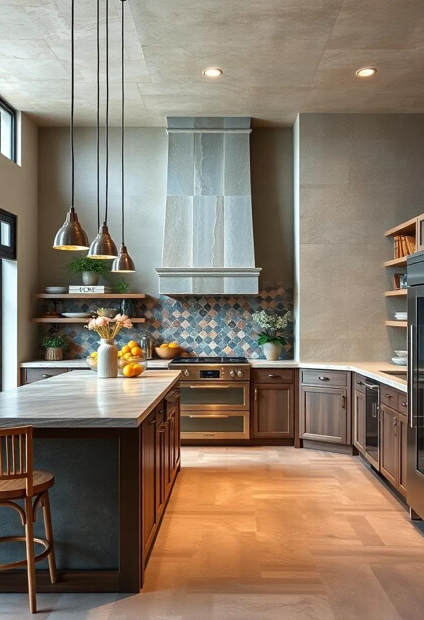 Old-World Mosaic Tile: Adorn your kitchen island with beautiful mosaic tiles that pay homage to old-world craftsmanship, offering a timeless appeal