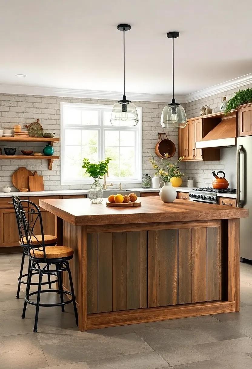 Weathered Wood Elegance: Explore the beauty of a reclaimed wood island featuring a distressed finish that adds character and warmth to your kitchen