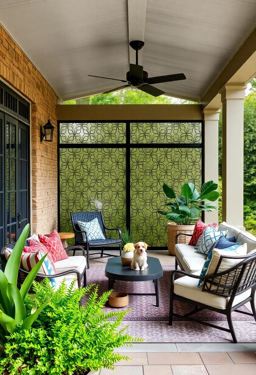 Stylish Decorative Screens: Choose patterned screens that act⁣ as both a barrier ⁢and a ⁣design statement, creating a unique space for your furry companions