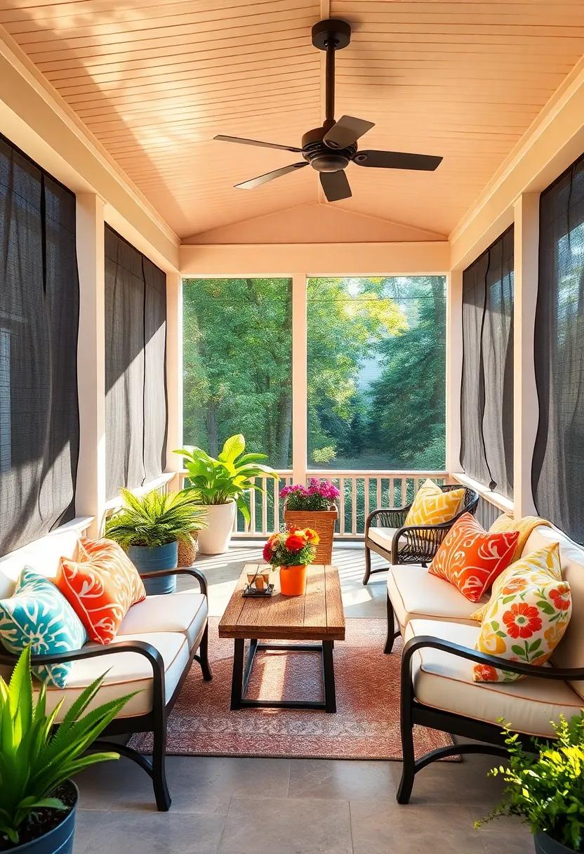 Colorful Canvas Screens: ⁢Brighten up your screened ⁣porch with ​vibrant, pet-safe fabric screens that bring a ⁣splash⁢ of color and allow for gentle airflow