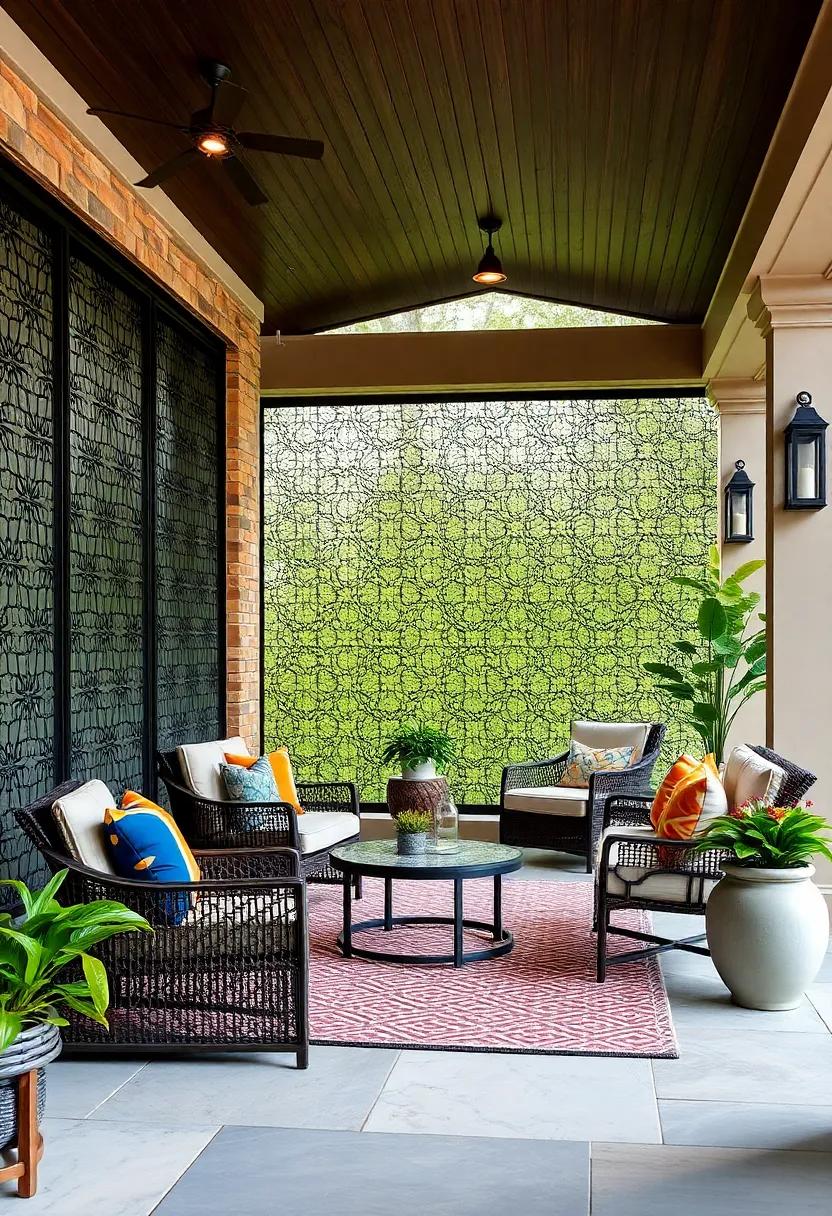 Artistic Patterned Screens: Stand out with uniquely patterned retractable screens ‍that ‍turn ⁢a functional element into⁤ a stunning design​ feature for your porch