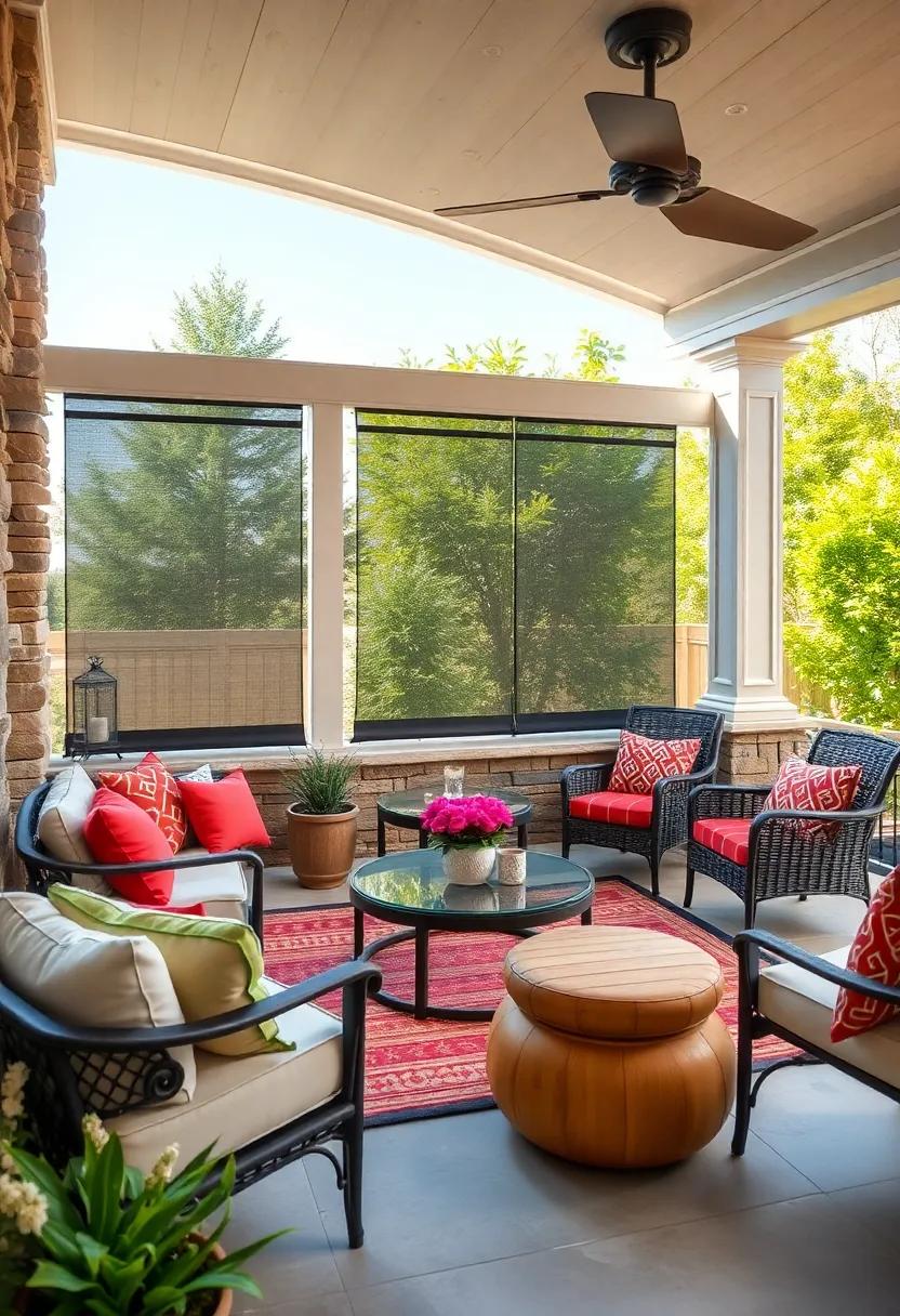Customizable color Screens: ​Personalize your outdoor look with retractable screens available in‍ various colors and patterns, adding a unique flair to​ your porch décor