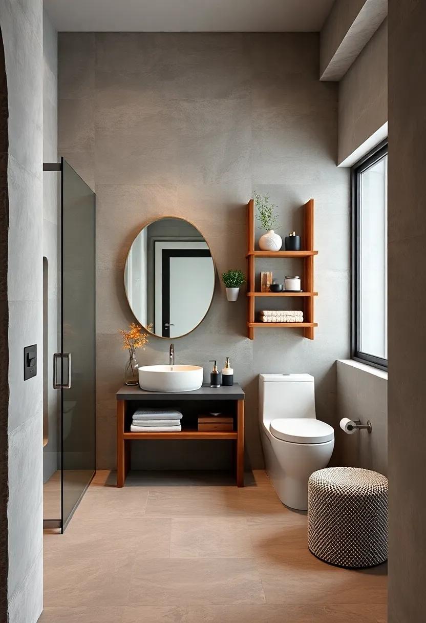 Ladder Shelves: Use ladder-style shelving units to provide storage‌ while adding⁤ a⁣ stylish architectural element​ to your bathroom