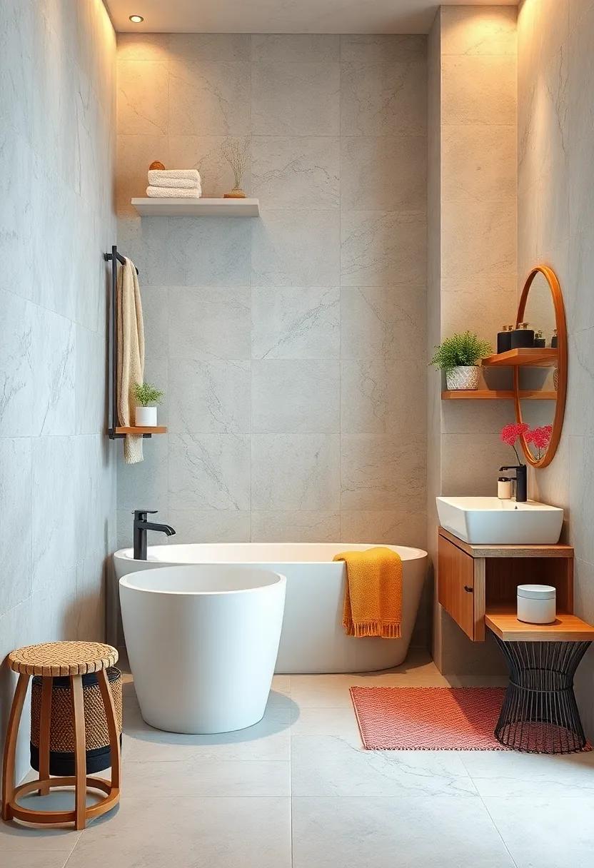 Floating ‍Shelves: ⁤Combining a vertical towel rack ⁢with floating shelves creates a ⁤multi-functional‌ area that saves⁣ floor space ⁣and adds visual interest