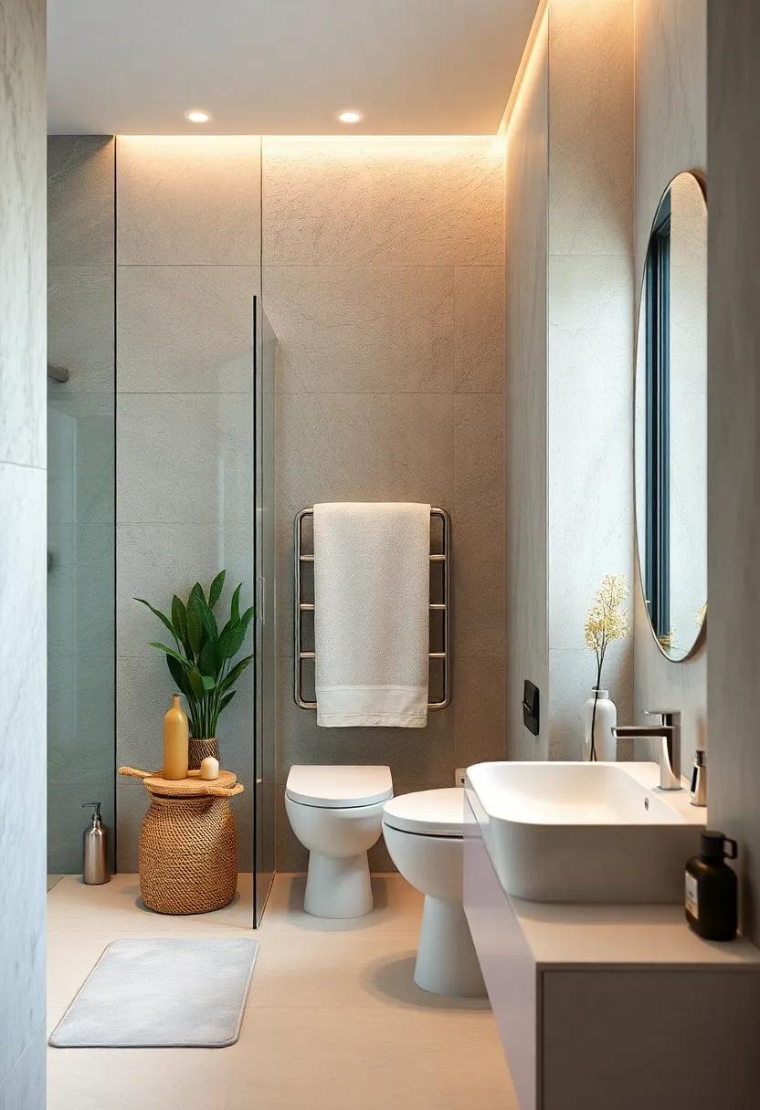 Sleek Metal: ‍A stainless steel ⁢vertical towel⁤ rack complements ‍contemporary fixtures while remaining practical and stylish in a ‍tiny bathroom