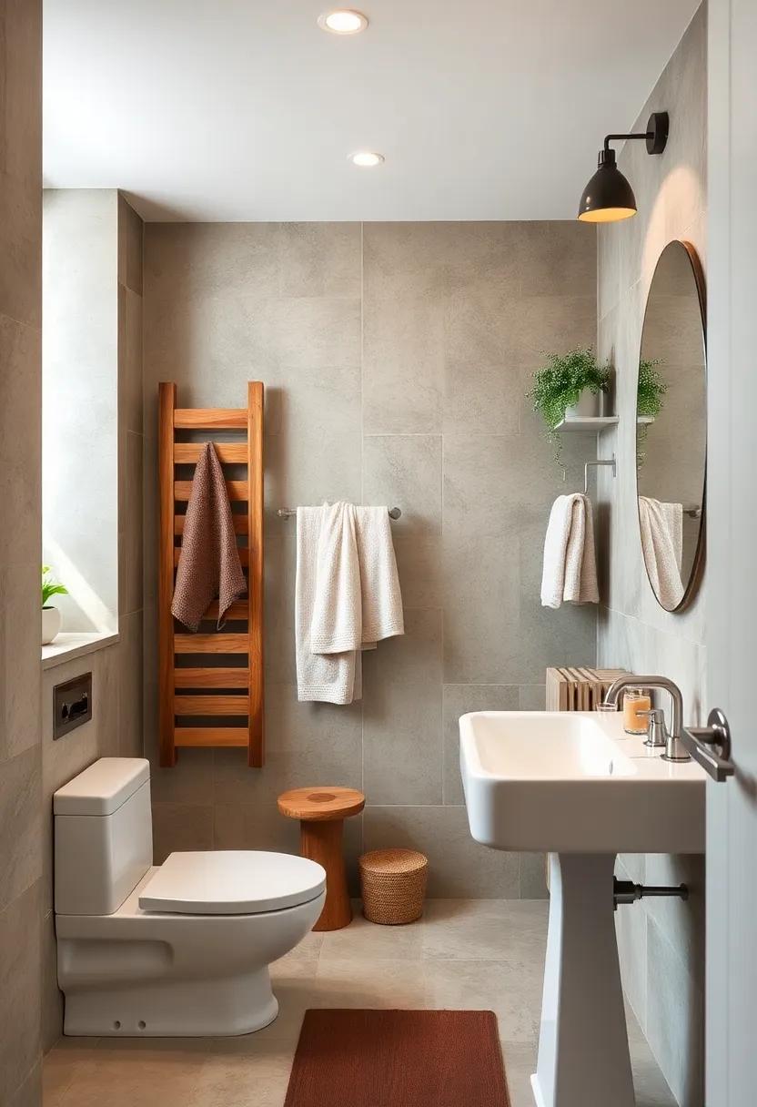 Rustic Charm: A reclaimed wood vertical ‍towel rack adds warmth ⁤and⁤ character to a small bathroom while providing ample ‌space for towels and ⁣essentials