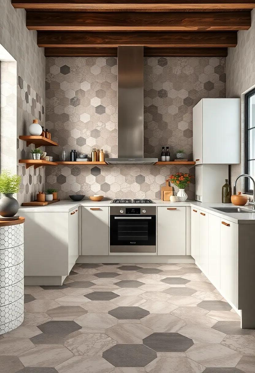 Chic Hexagons: Choose ⁢hexagonal tiles in a monochromatic⁤ scheme to ⁢add an intriguing⁢ shape that‍ breaks‌ up ​traditional⁢ lines