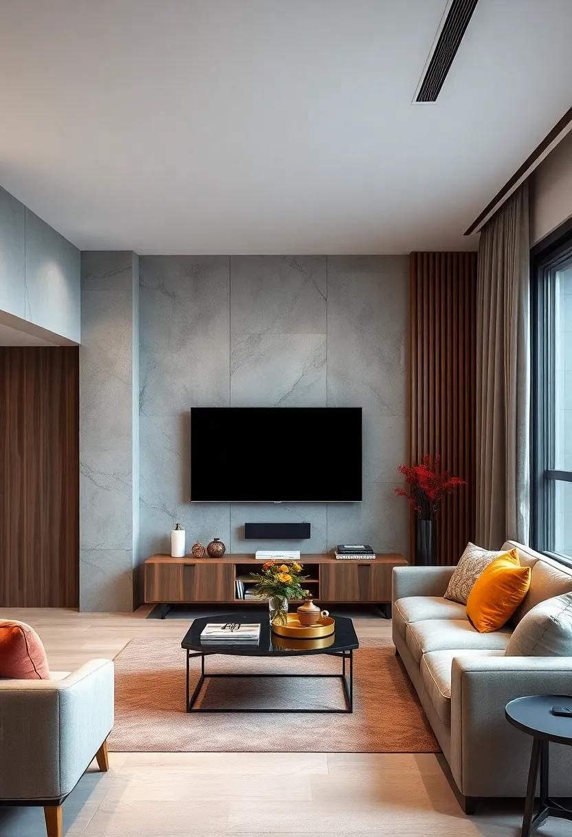 Integrated Storage: opt for a wall-mounted TV cabinet that includes built-in storage, providing a stylish way to hide away gadgets and media items, reducing clutter