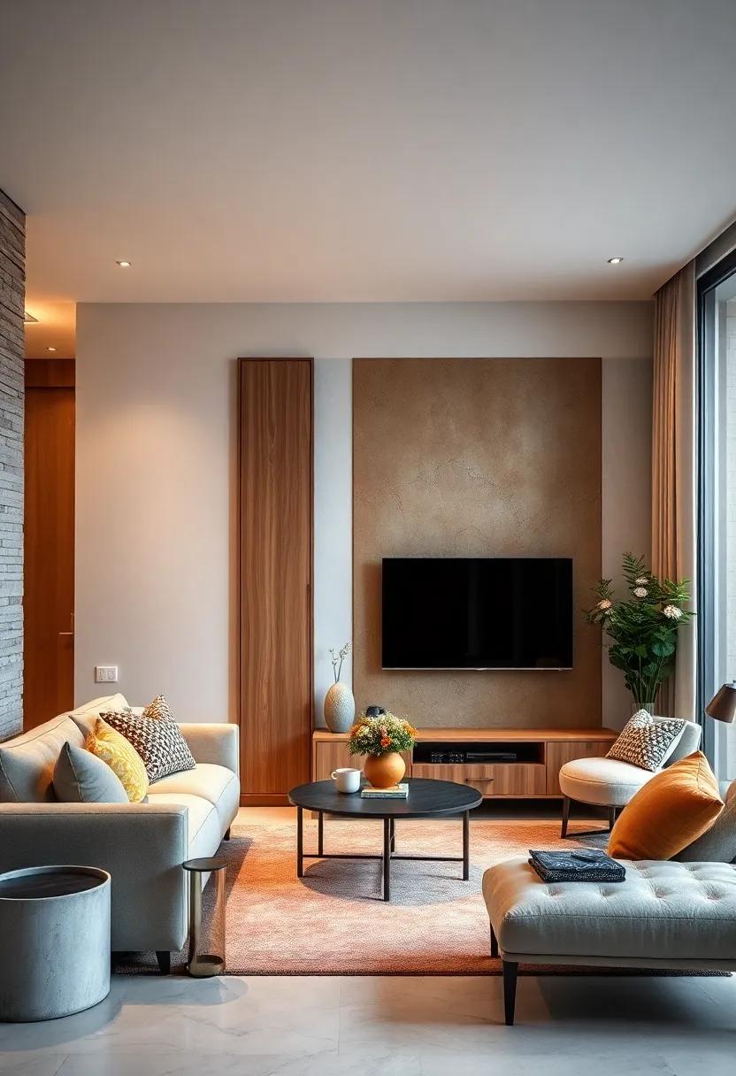 Wall Art Cabinet: Choose a custom-built cabinet that can house both your TV and artwork or decor pieces, allowing for an eye-catching, unified design