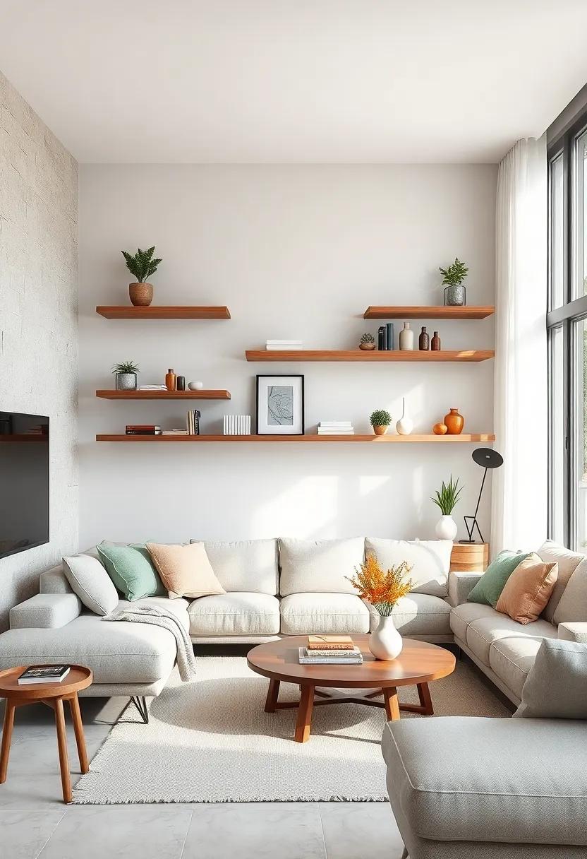 Scandinavian ​Simplicity: Embrace⁣ the⁢ clean lines of⁢ floating shelves that epitomize Scandinavian design, allowing for an airy layout‌ that maximizes ​small living spaces